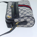 GUCCI GG Supreme Sherry Line Shoulder Bag PVC Navy Red 56 02 004 Auth am6288-3