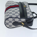 GUCCI GG Supreme Sherry Line Shoulder Bag PVC Navy Red 56 02 004 Auth am6288-4