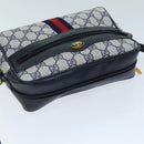 GUCCI GG Supreme Sherry Line Shoulder Bag PVC Navy Red 56 02 004 Auth am6288-6