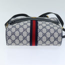 GUCCI GG Supreme Sherry Line Shoulder Bag PVC Navy Red 56 02 004 Auth am6288-5