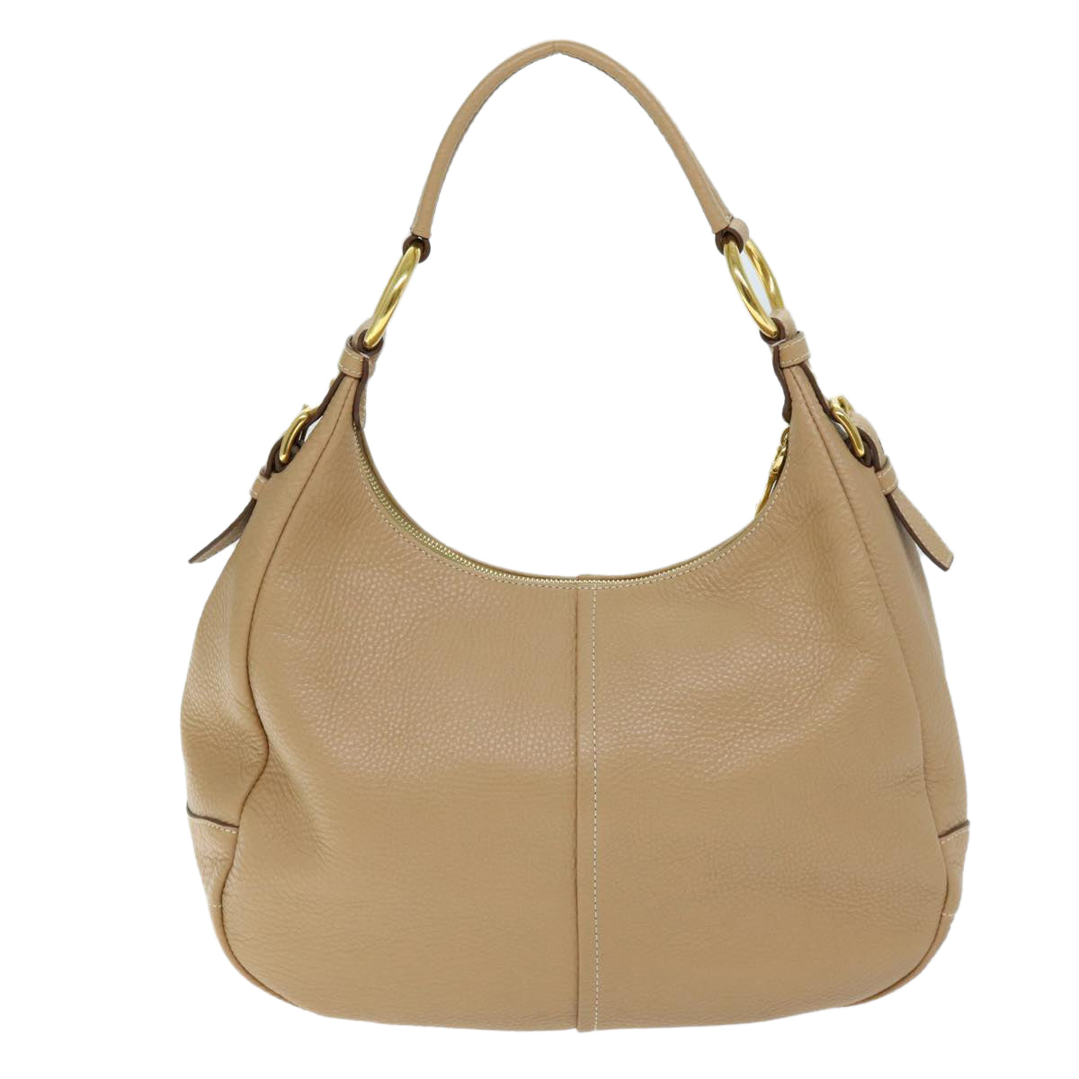 PRADA Shoulder Bag Leather Beige Auth am6292 - 0