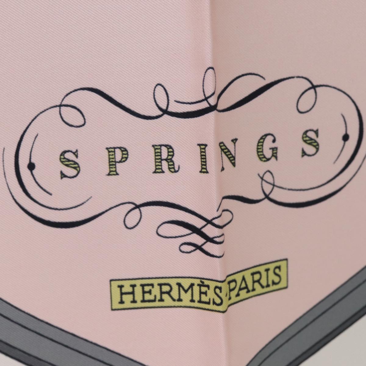 HERMES Carre 90 Scarf ""SPRINGS"" Silk Pink Auth am6299