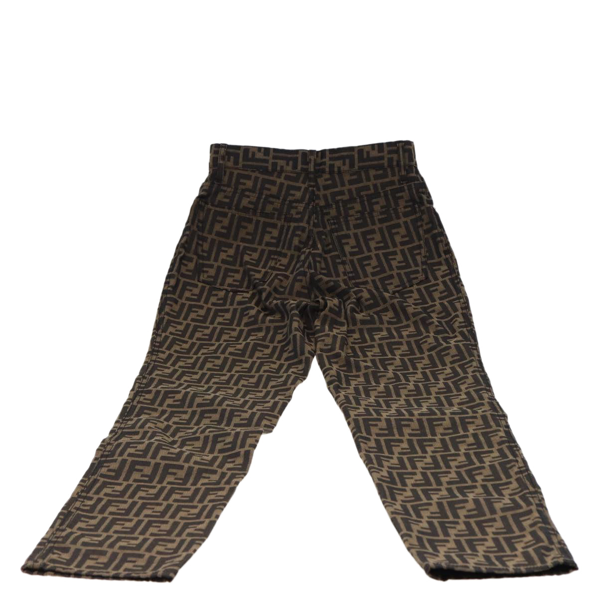 FENDI Zucca Canvas Pants Black Brown Auth am6300