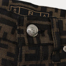 FENDI Zucca Canvas Pants Black Brown Auth am6300-4