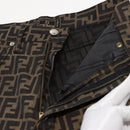 FENDI Zucca Canvas Pants Black Brown Auth am6300-5