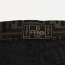 FENDI Zucca Canvas Pants Black Brown Auth am6300-6