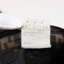 FENDI Zucca Canvas Pants Black Brown Auth am6300-9