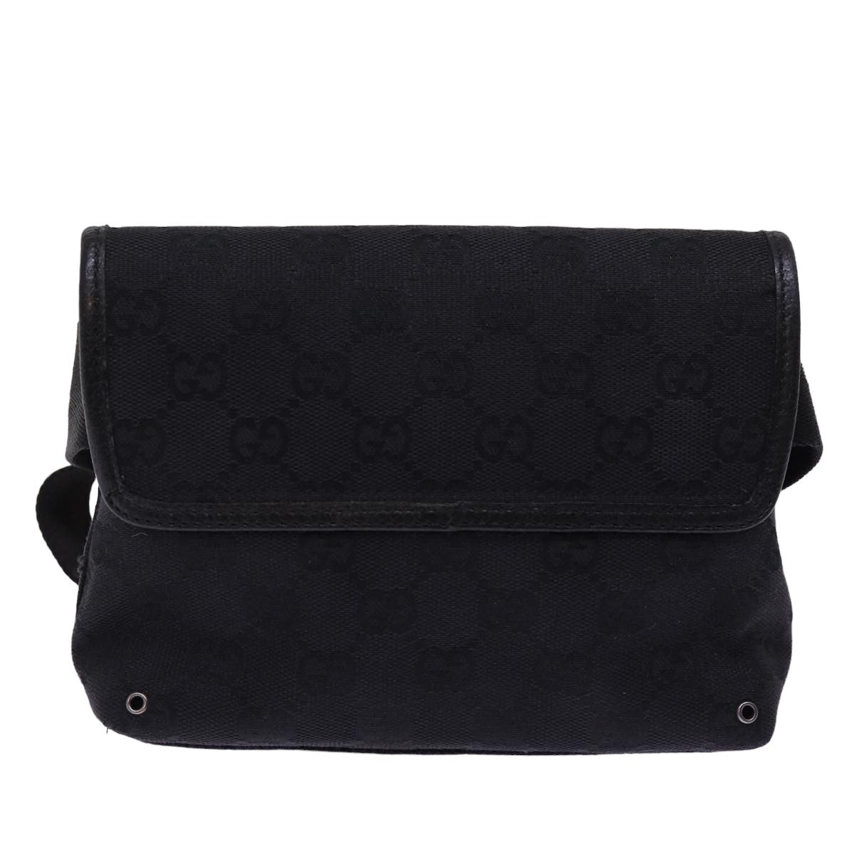 GUCCI GG Canvas Waist bag Black 92543 Auth am6310 - 0