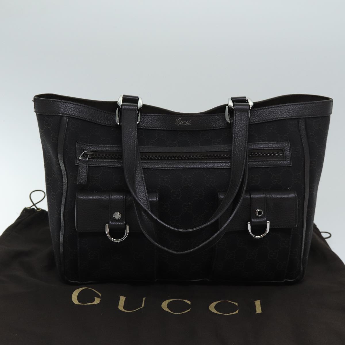 GUCCI GG Canvas Abbey Tote Bag Brown 268639 Auth am6320