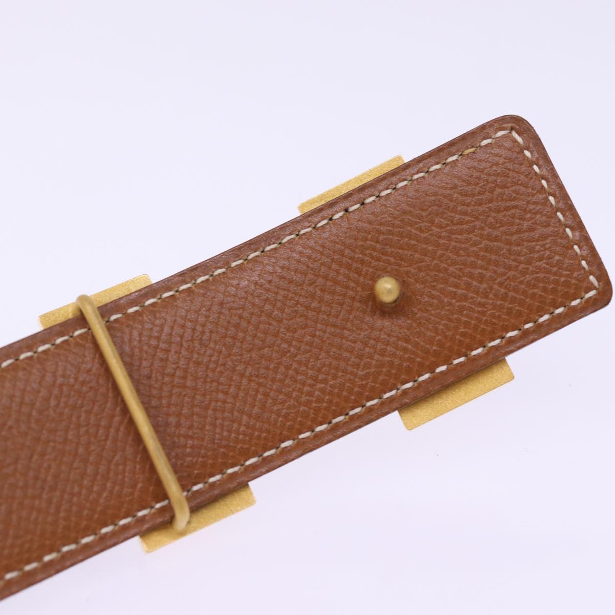 HERMES Constance Belt Leather 37.4"" Brown Auth am6331