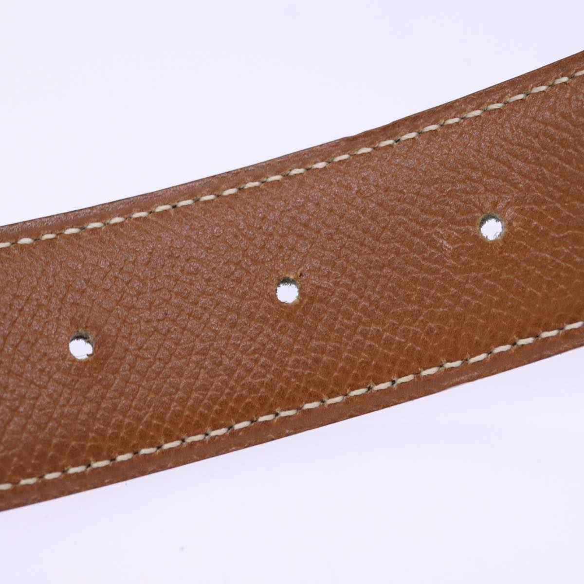 HERMES Constance Belt Leather 37.4"" Brown Auth am6331