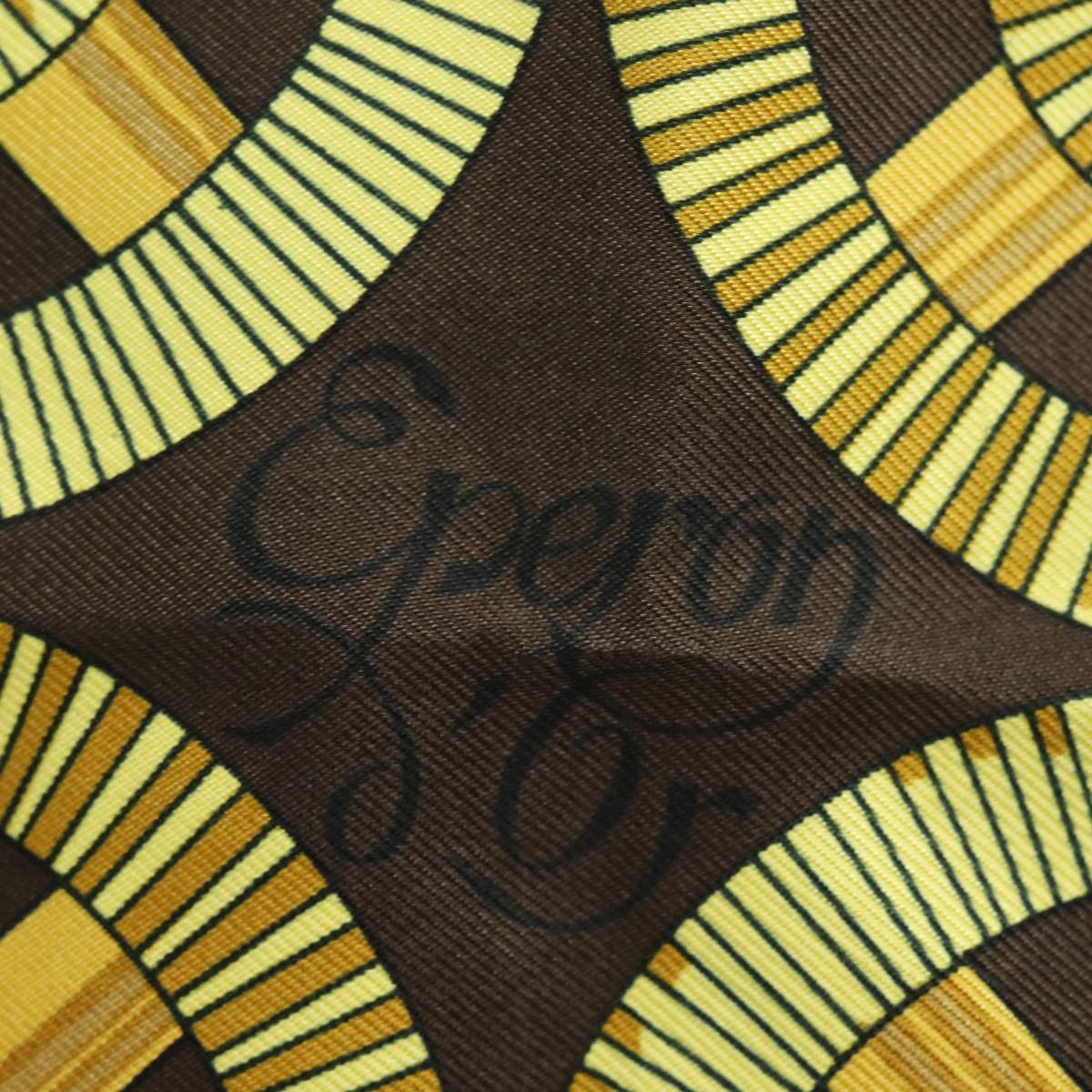 HERMES Carre 90 Scarf "" Eperon d'or"" Silk Brown Auth am6342