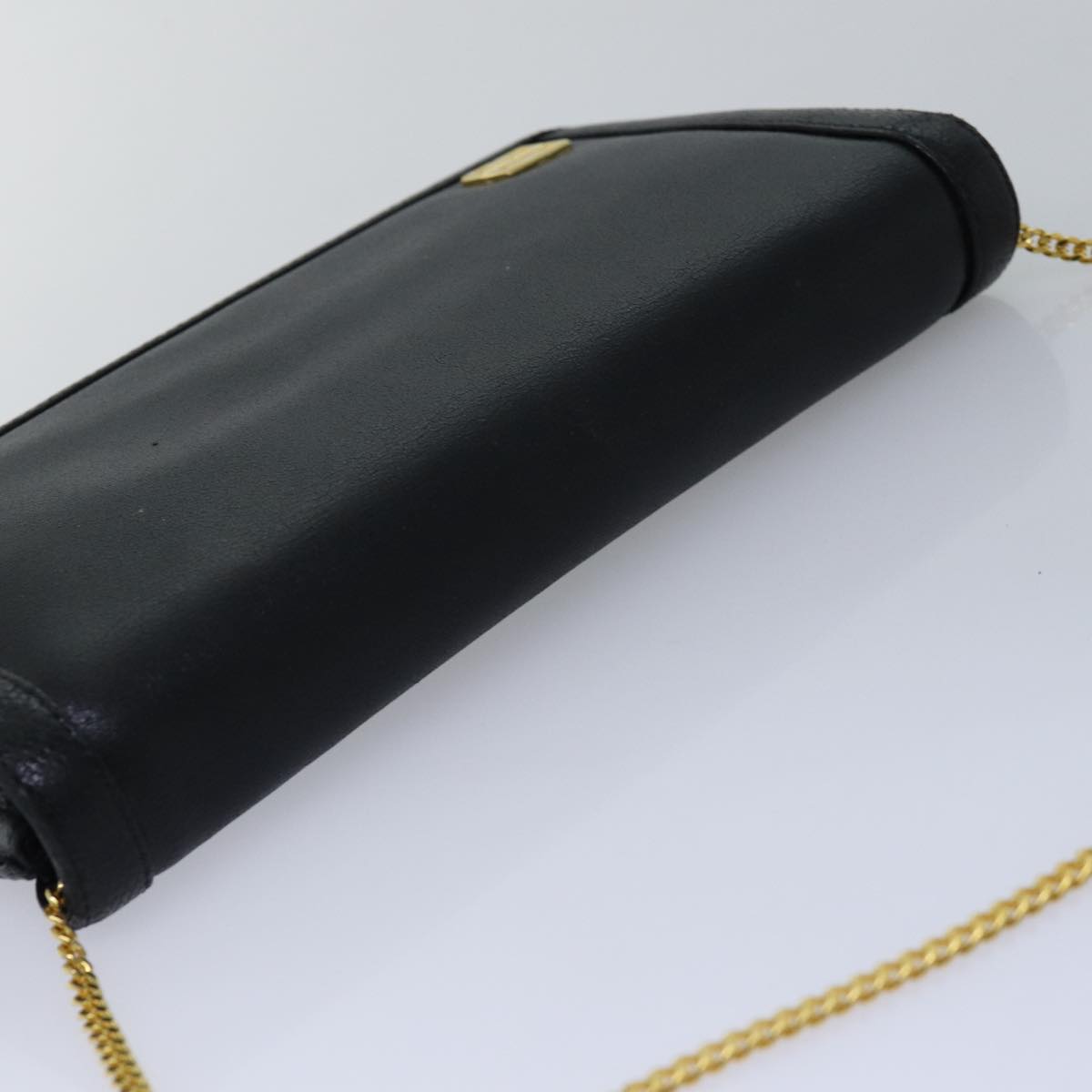 GIVENCHY Chain Shoulder Bag Leather Black Auth am6348