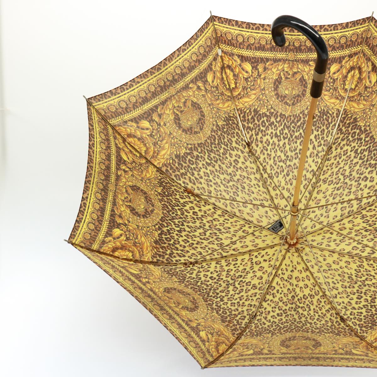 Gianni Versace Umbrella Nylon Yellow Auth am6353