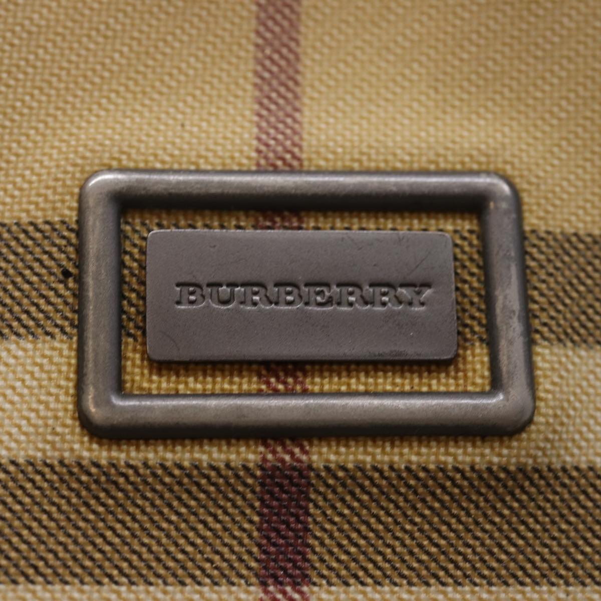 BURBERRY Nova Check Shoulder Bag Coated Canvas Beige Auth am6355