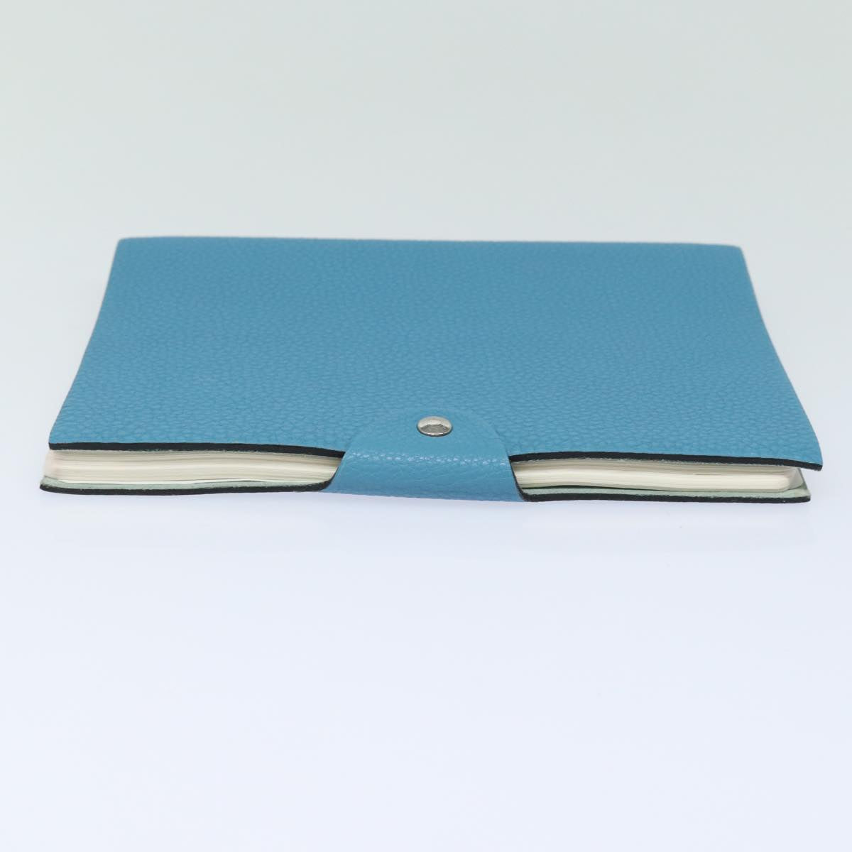 HERMES Yuris GM Note Cover Leather Blue Auth am6360