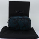 SAINT LAURENT Clutch Bag Leather Blue Auth am6361-12