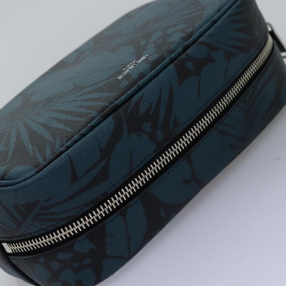 SAINT LAURENT Clutch Bag Leather Blue Auth am6361