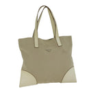 PRADA Tote Bag Canvas Beige Auth am6376-1