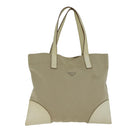 PRADA Tote Bag Canvas Beige Auth am6376-13