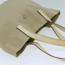 PRADA Tote Bag Canvas Beige Auth am6376-6