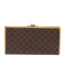 CELINE Macadam Canvas Long Wallet PVC Brown Auth am6379-2