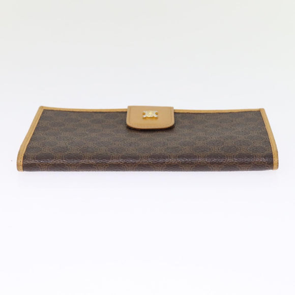 CELINE Macadam Canvas Long Wallet PVC Brown Auth am6379
