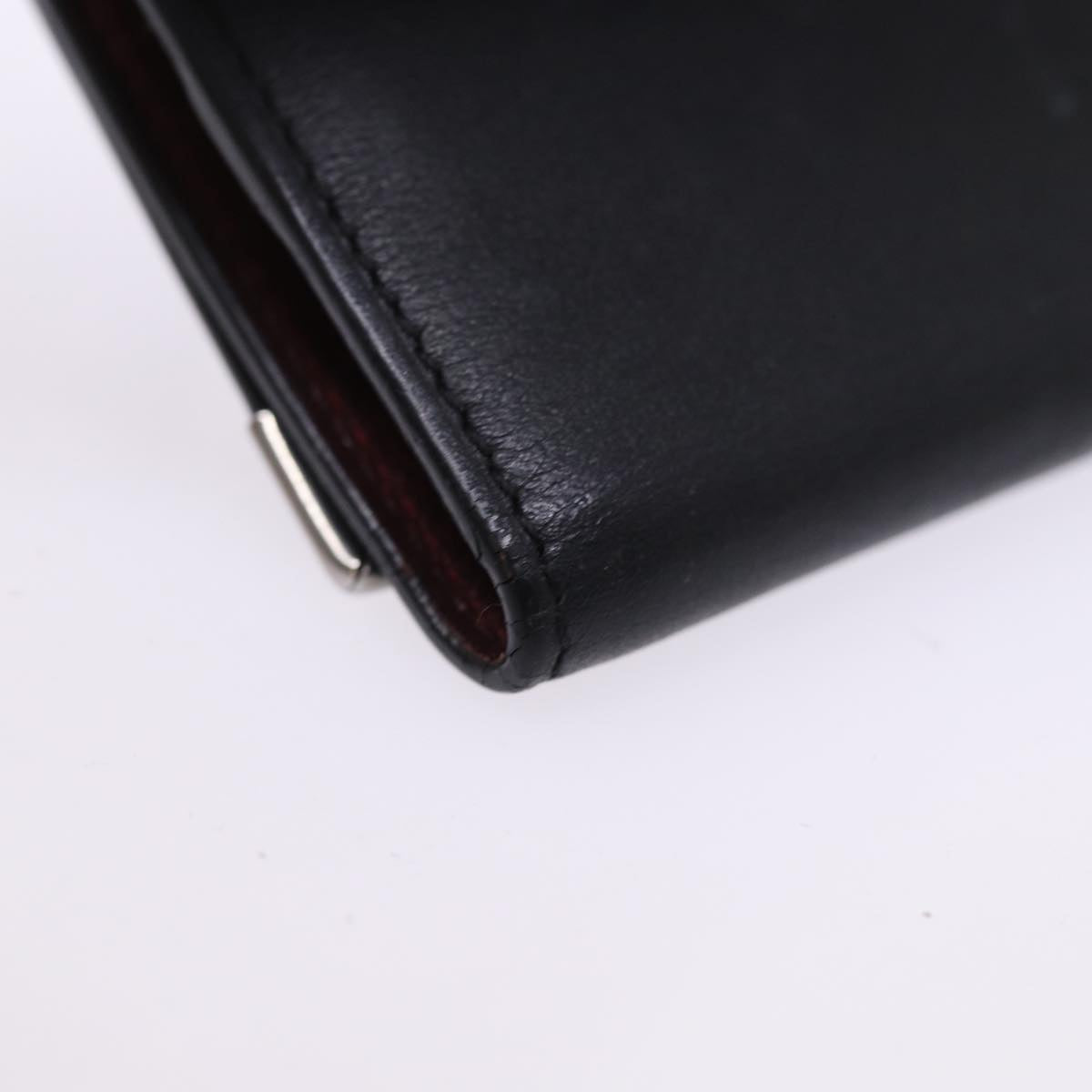 CARTIER Key Case Leather Black Auth am6380