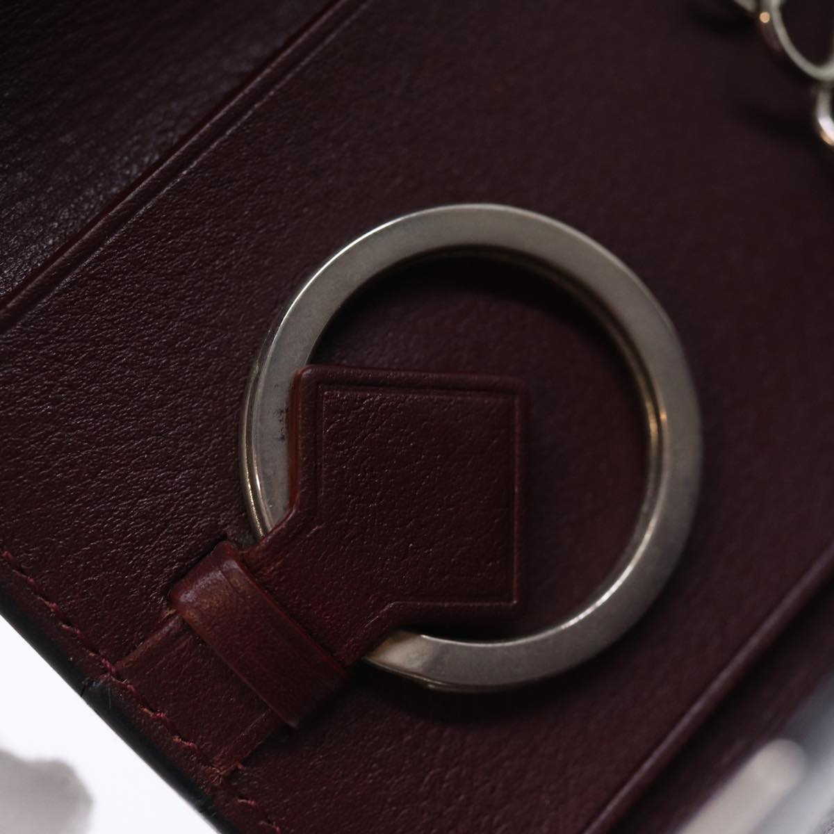 CARTIER Key Case Leather Black Auth am6380