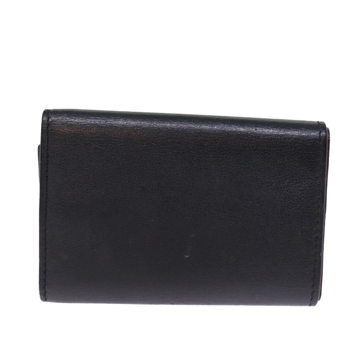 CARTIER Key Case Leather Black Auth am6380