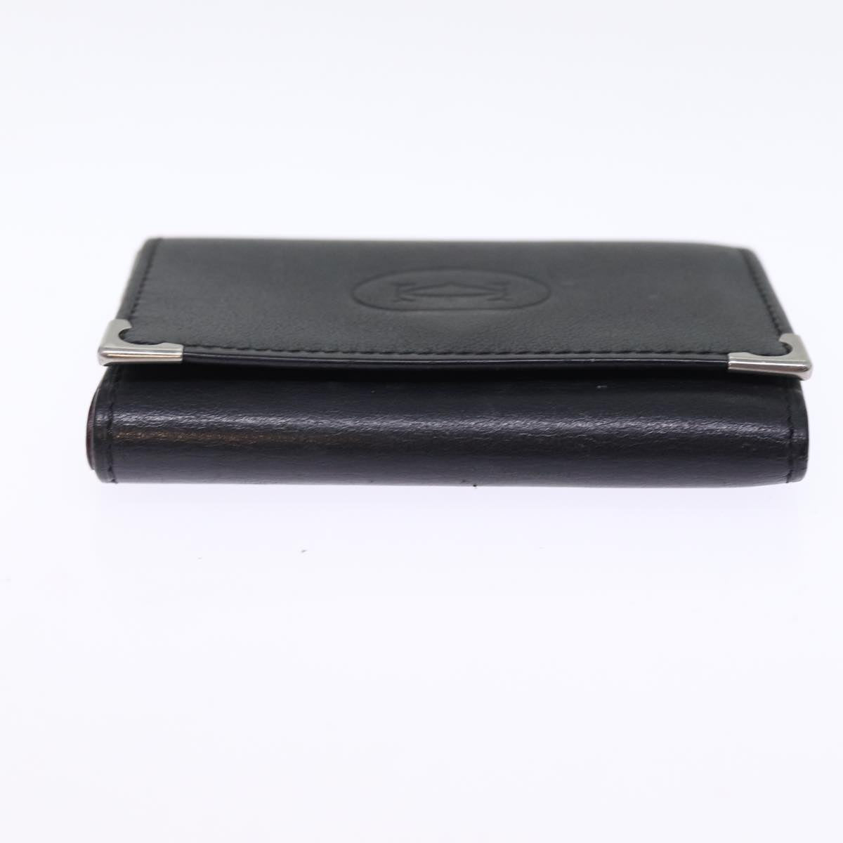 CARTIER Key Case Leather Black Auth am6380