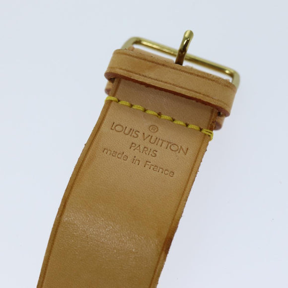 LOUIS VUITTON Powanie Shoulder Strap Leather 2 Set Beige LV Auth am6383