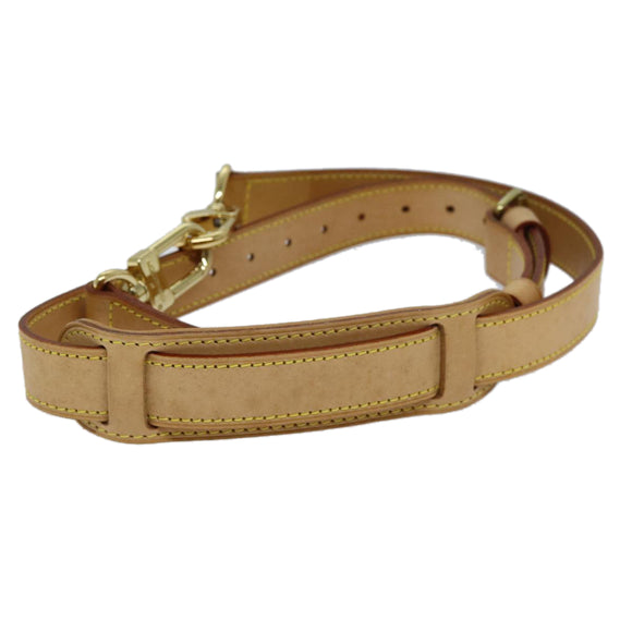 LOUIS VUITTON Powanie Shoulder Strap Leather 2 Set Beige LV Auth am6383