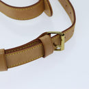 LOUIS VUITTON Powanie Shoulder Strap Leather 2 Set Beige LV Auth am6383-5