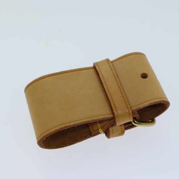 LOUIS VUITTON Powanie Shoulder Strap Leather 2 Set Beige LV Auth am6383