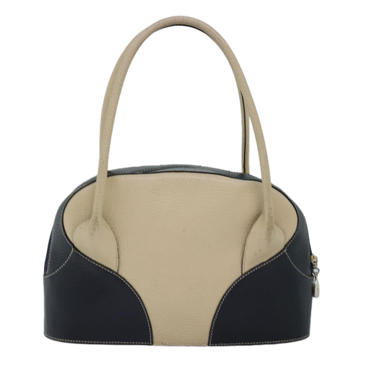 LOEWE Hand Bag Leather Beige Auth am6385