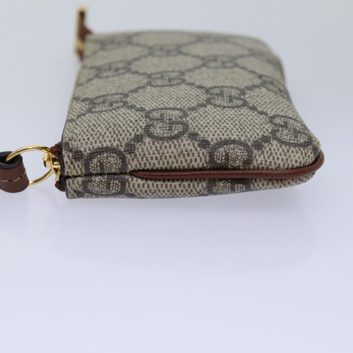 GUCCI GG Supreme Coin Purse PVC Beige 447964 Auth am6386A