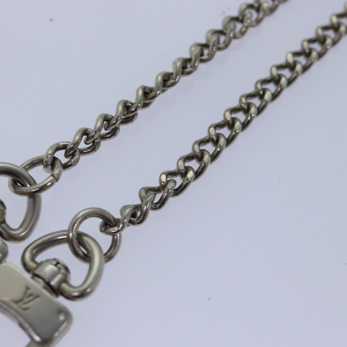 LOUIS VUITTON Wallet Chain Silver LV Auth am6387