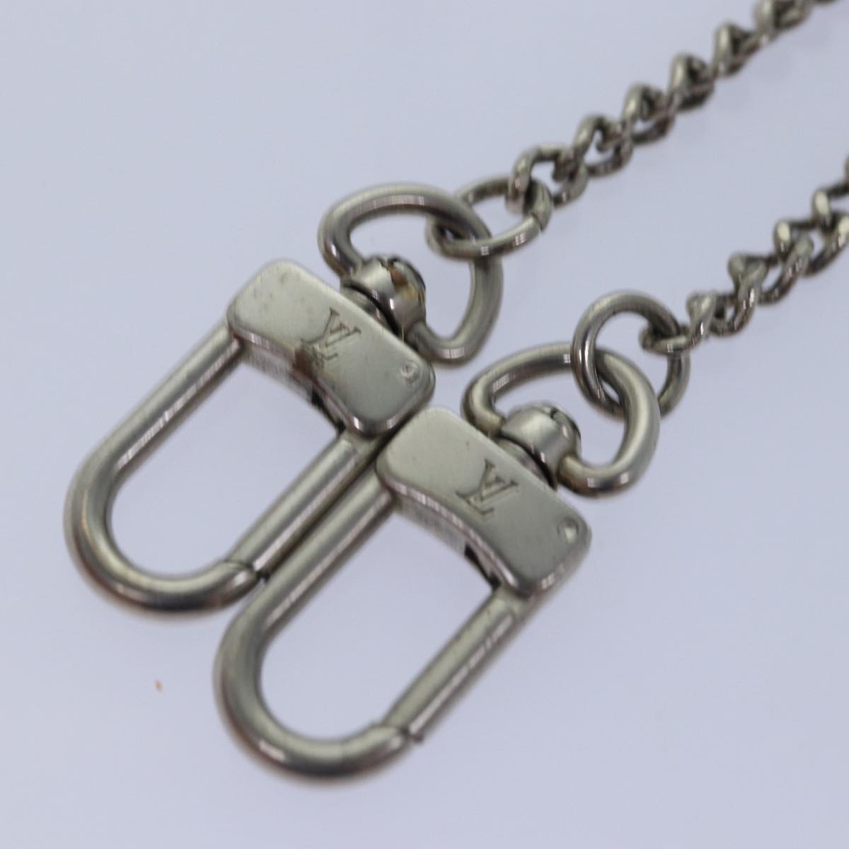 LOUIS VUITTON Wallet Chain Silver LV Auth am6387