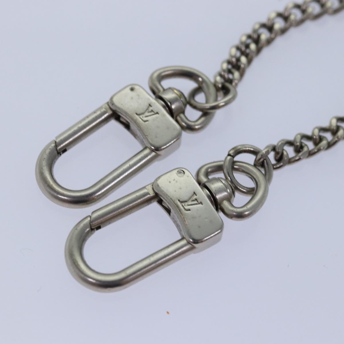 LOUIS VUITTON Wallet Chain Silver LV Auth am6387