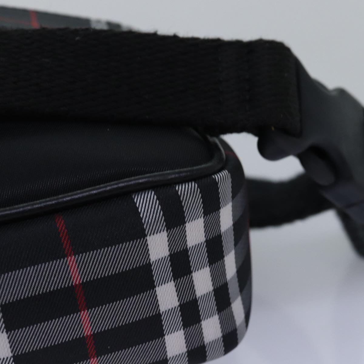 BURBERRY Nova Check Waist bag Nylon Black Auth am6395