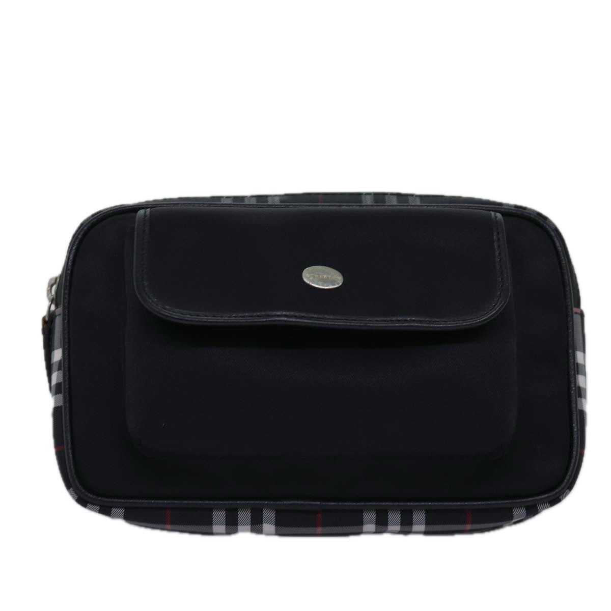 BURBERRY Nova Check Waist bag Nylon Black Auth am6395