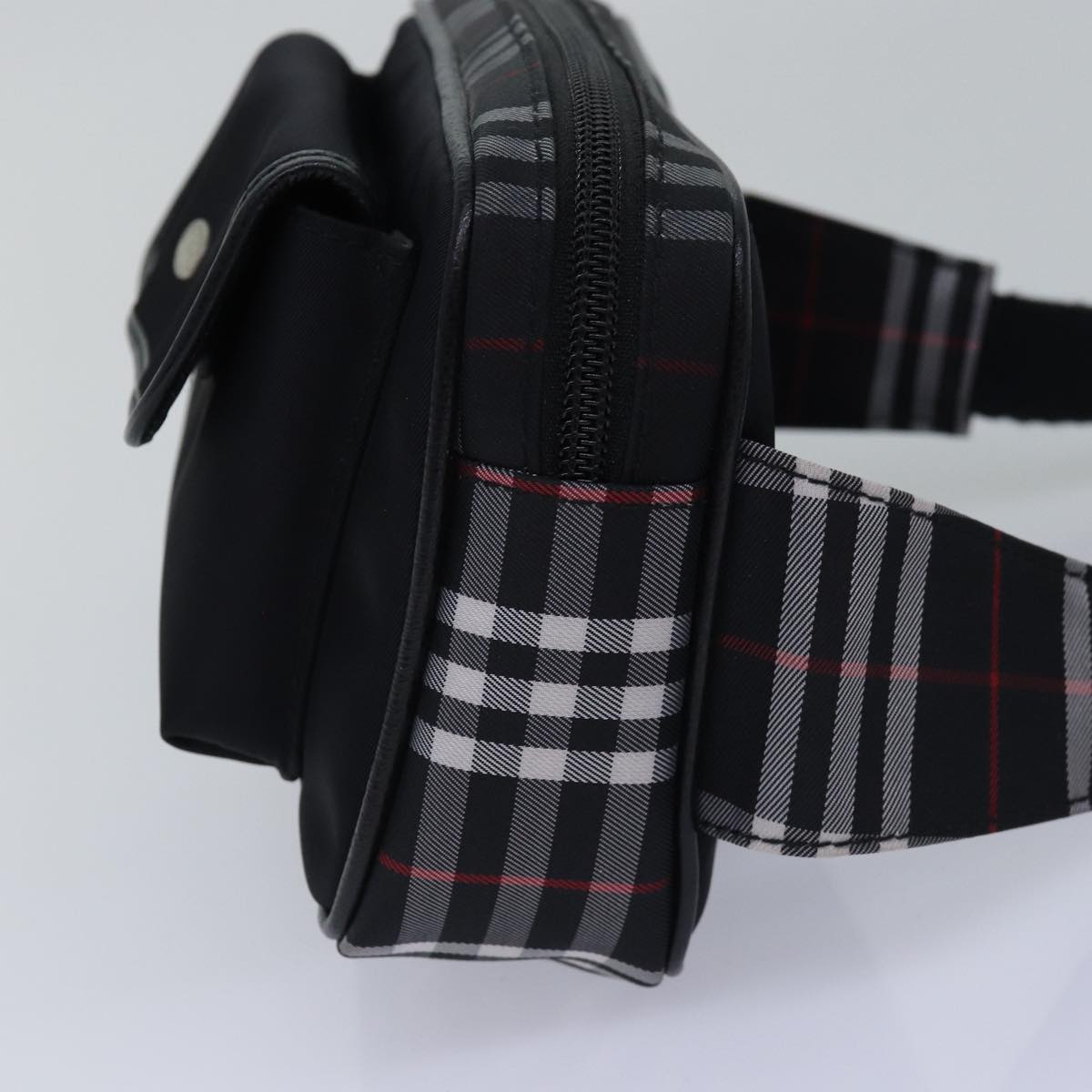 BURBERRY Nova Check Waist bag Nylon Black Auth am6395