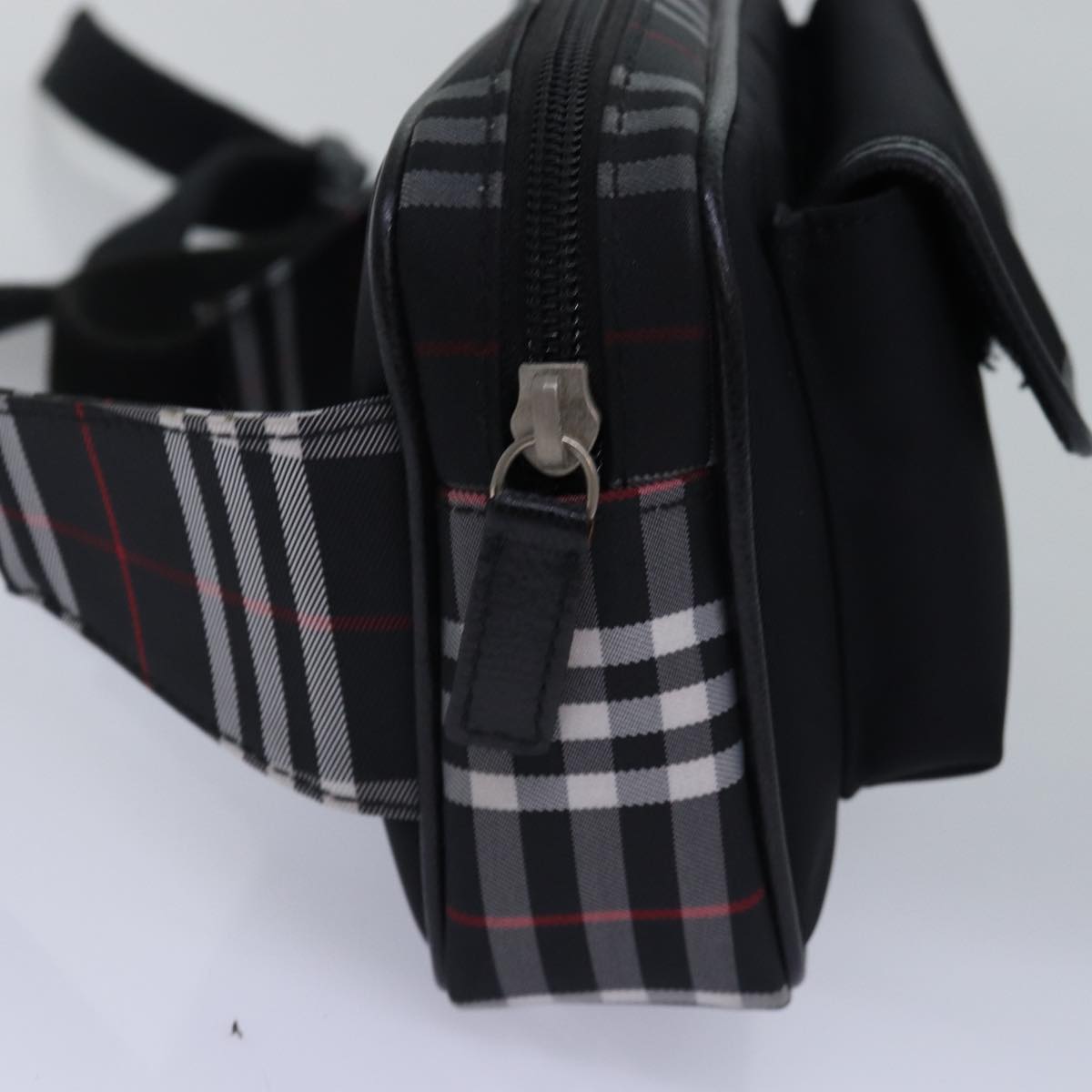 BURBERRY Nova Check Waist bag Nylon Black Auth am6395