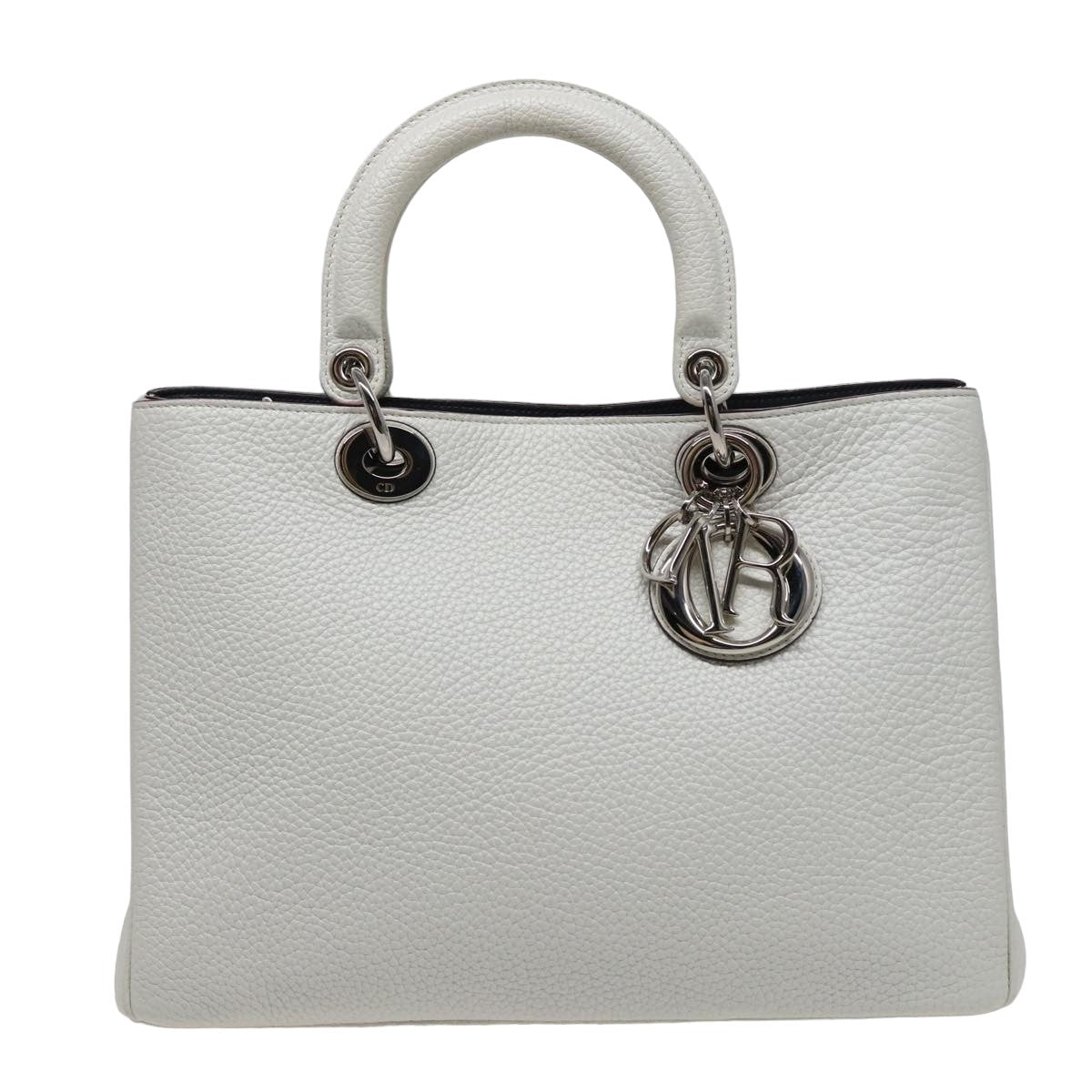 Christian Dior Diorissimo Hand Bag Leather 2way White Auth am6412A - 0