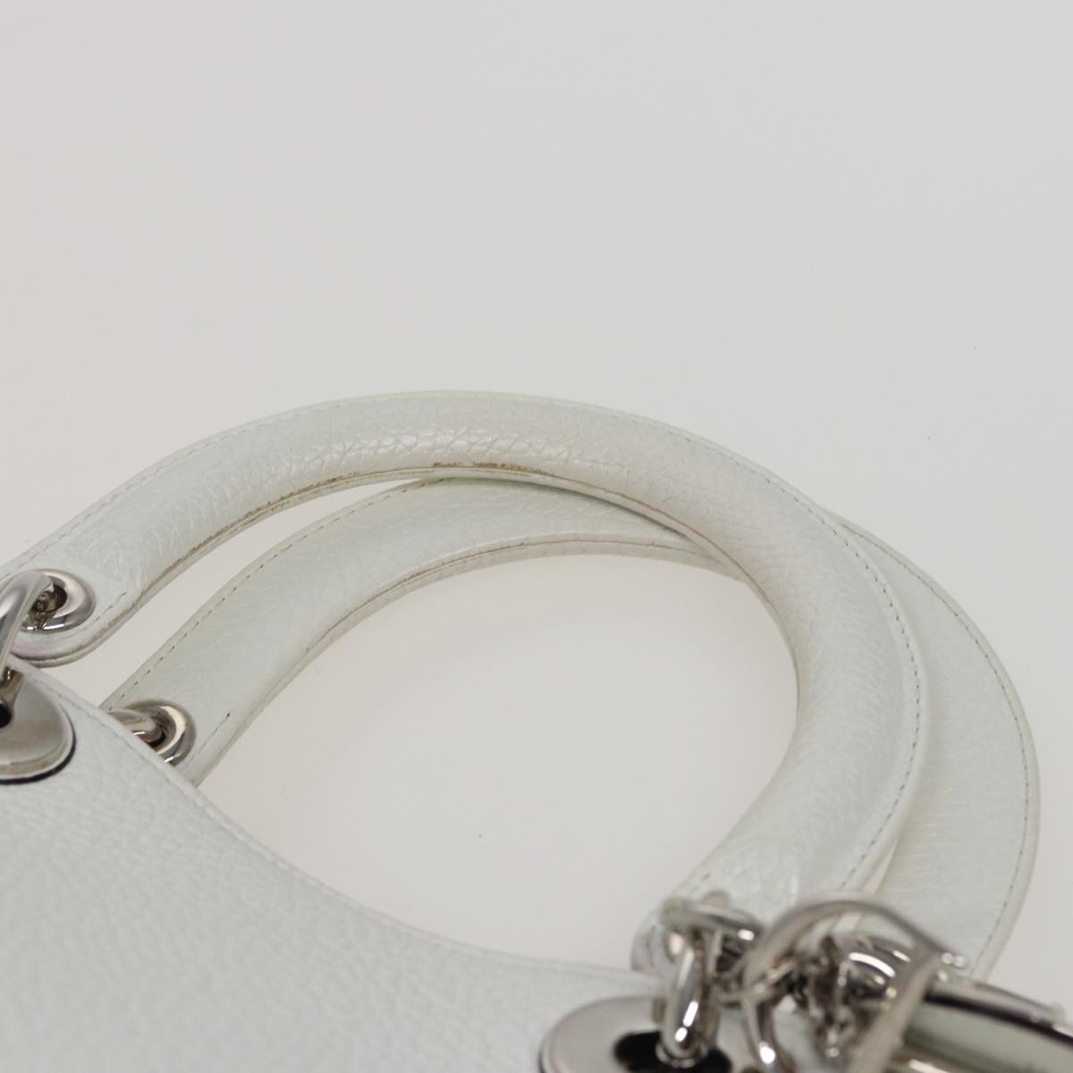 Christian Dior Diorissimo Hand Bag Leather 2way White Auth am6412A