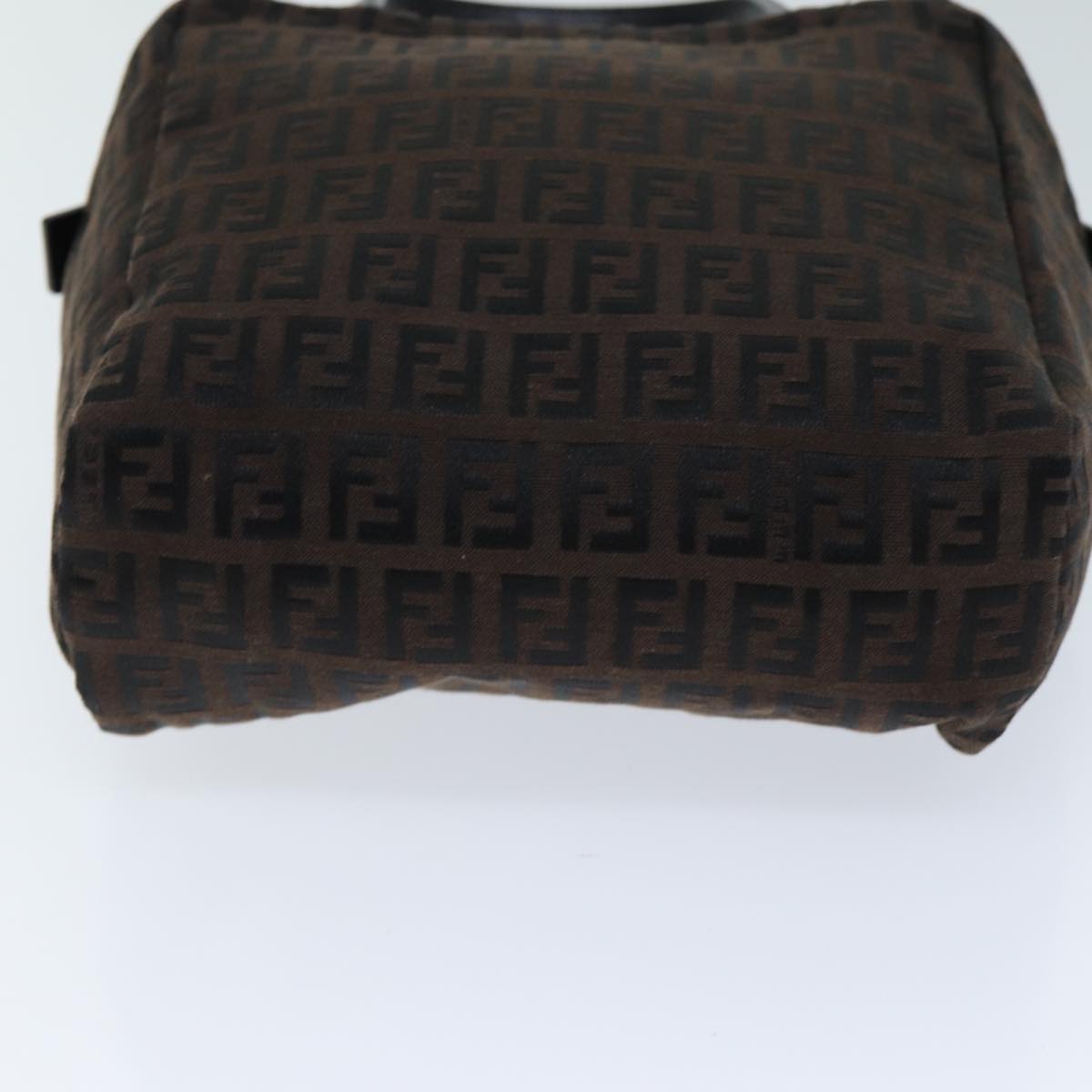 FENDI Zucchino Canvas Hand Bag Brown Auth am6419