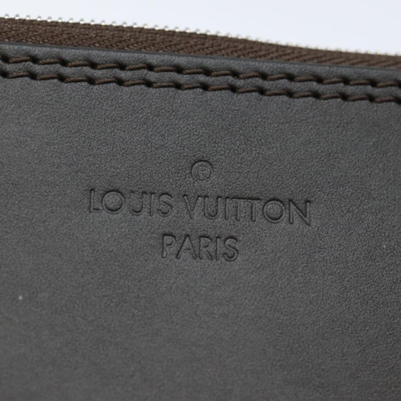 LOUIS VUITTON Pouch Leather Brown LV Auth am6430