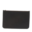 LOUIS VUITTON Pouch Leather Brown LV Auth am6430-13