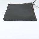 LOUIS VUITTON Pouch Leather Brown LV Auth am6430-4
